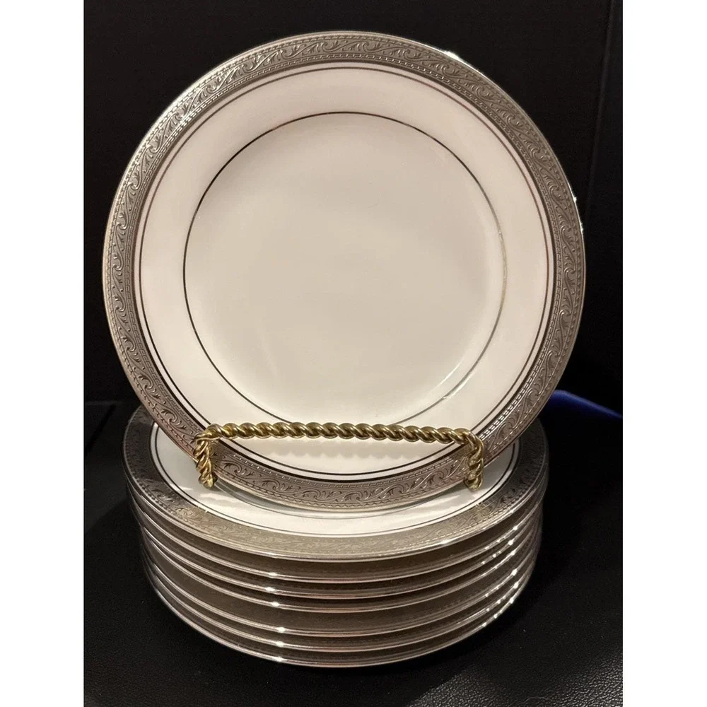 Noritake Crestwood Platinum Bread Butter Plates Plate Set Of 8 NEW Wedding Party